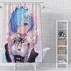 Shower Curtain Waterproof Polyester Fabric Paint Colorful Bath Curtains Re Zero Anime RGB Pc Gamer Home Bathroom Decor With Hook