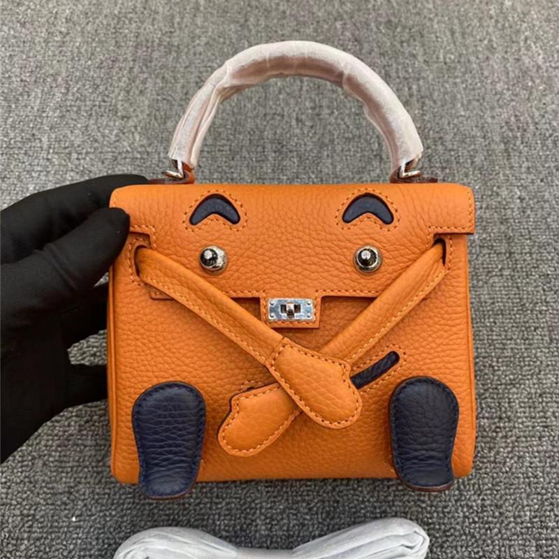 Sac Pour Femmes Sac Design Niche Couleur Contrastée Mini Cuir Vachette Première Couche Sac Poupée Port Unique Épaule Bandoulière Tendance