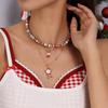 Christmas Multilayer Clavicle Necklaces: European & American Style with Rice Beads & Polymer Clay