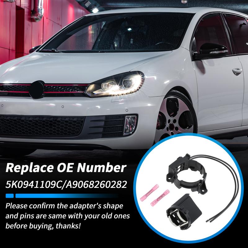 UXCELL 5K0941109C H7 Headlight Bulb Socket Adapter Wiring Kit for VW Golf GTI Passat