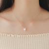 J.Lauren N0933 Ribbon Cubic Rose Gold Pearl Necklace
