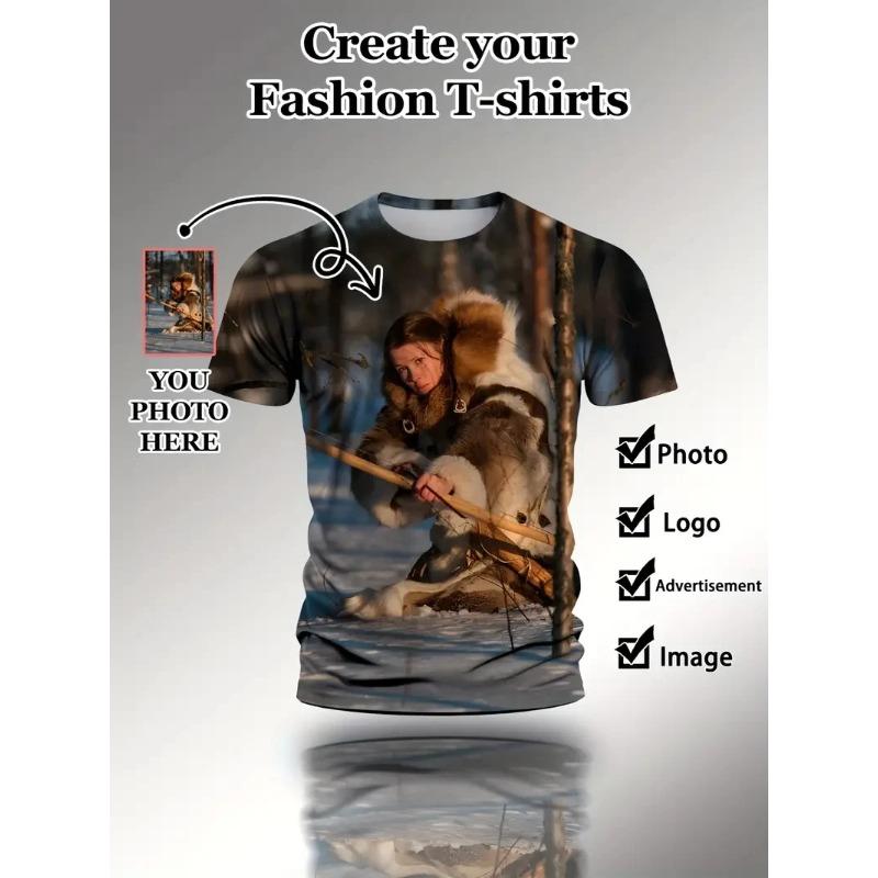 3D Printed Custom T-Shirts Summer Plus Size Tee Shirt Design For Drop Shipping Wholesale Unisex Tops Custom Diy Photo Men Shirts