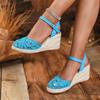 Hot Selling Fashion Closed Toe Wedge Sandals - Thick Sole, Waterproof Platform, Single Strap Espadrille Heel.