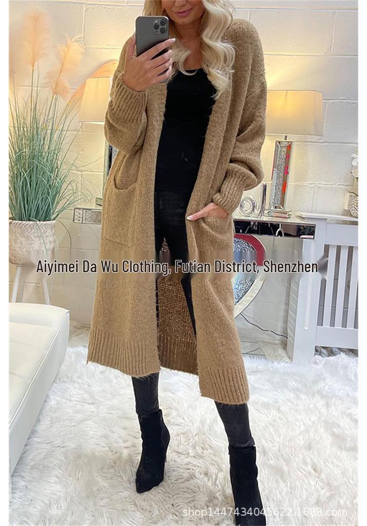 2025 Autumn/Winter European & American Women's Loose Jacquard Coat - Versatile, Lazy Style, 5 Colors