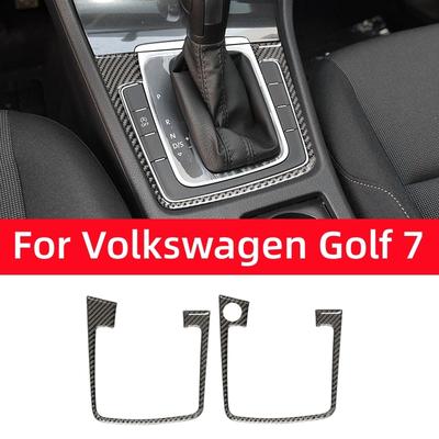For Volkswagen Golf 7 Mk7 2013- Carbon Fiber Interior Auto Transmission Shift Box Panel Trim Sticker Cover Car Accessories