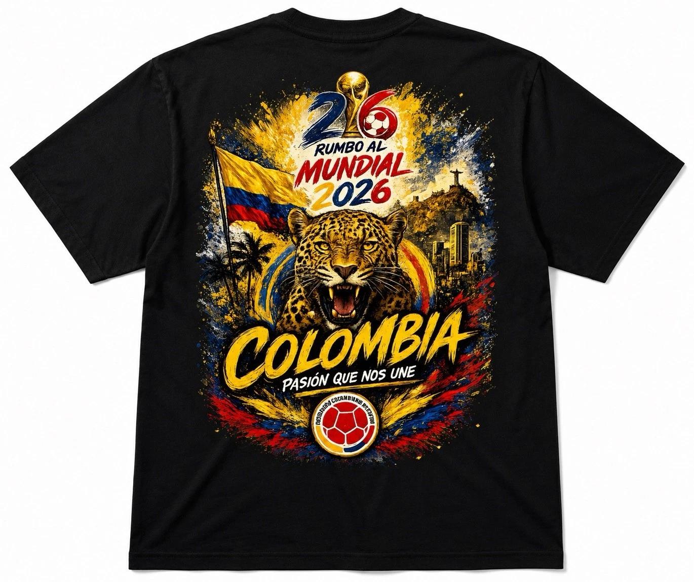 Colombia Soccer Shirt World Cup 2026 Futbol Graphic Tee Back Print XL
