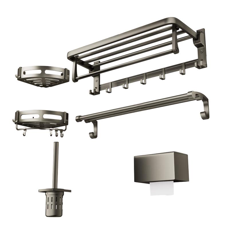 Gun Gray Space Aluminum Folding Bathroom Organizer