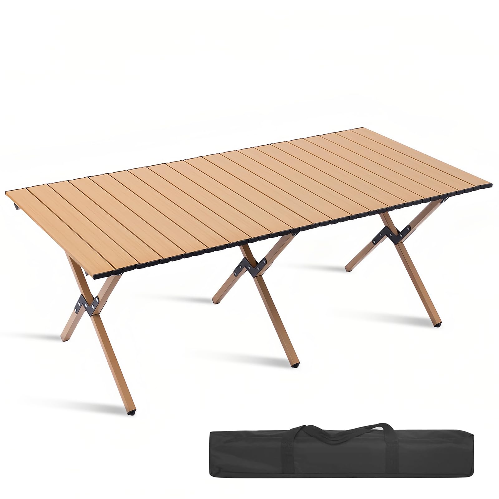 

SOTCAR Уличный складной стол 120x60x45 см, кемпинговый стол, складной, компактный, легкий, портативный, легко собирается, деревянный, обеденный стол для пикника на открытом воздухе