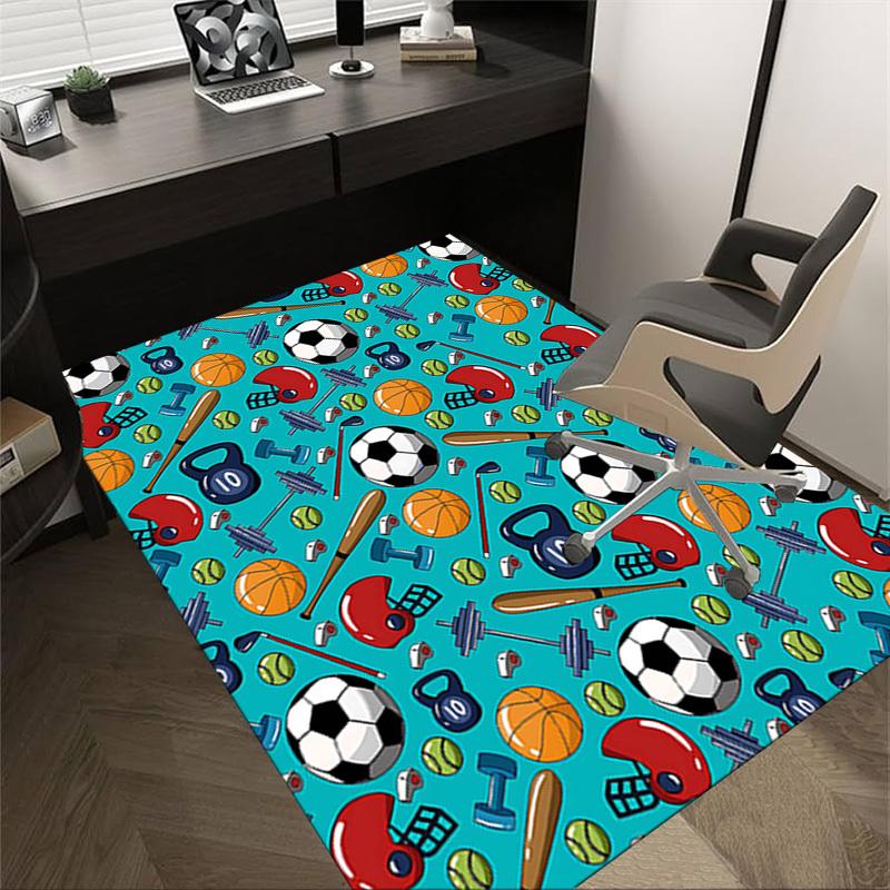 1PC Sports Equipment Sports Balls Extra Large Non-Slip Floor carpet, Office, family, bedroom, Studio - Large Area Rug Indoor Rugs, Vibrant Colors-W264