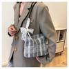 Fashionable Versatile Women Handbag Korean Style Elegant Underarm Bag Decorative Silk Scarf Polka Dot Pattern Bucket Bag