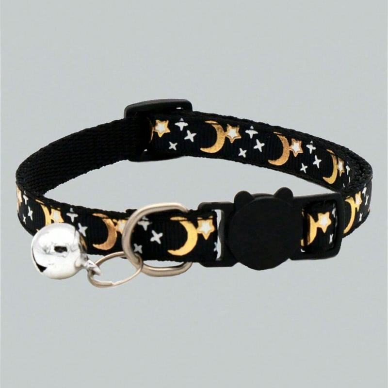 1pc Star Moon Cat & Dog Collar With Reflective Buckle