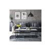 Mable Rectangular Coffee Table - Marble Decor Black Metal Base Ht20c39rec