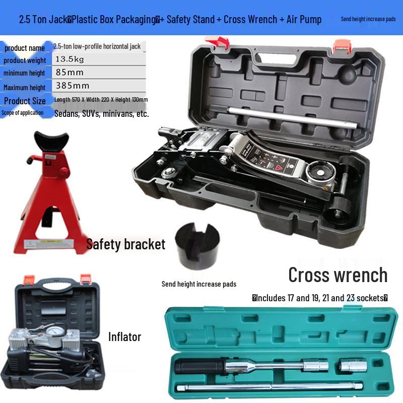 2.5 Ton Heavy Duty Horizontal Hydraulic Jack for SUVs, Off-road & Small Cars
