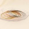 European & American Style Stackable 3mm Stainless Steel 304 Plain Wire Bangles - Multi-Color, Seamless, One-Piece Design.