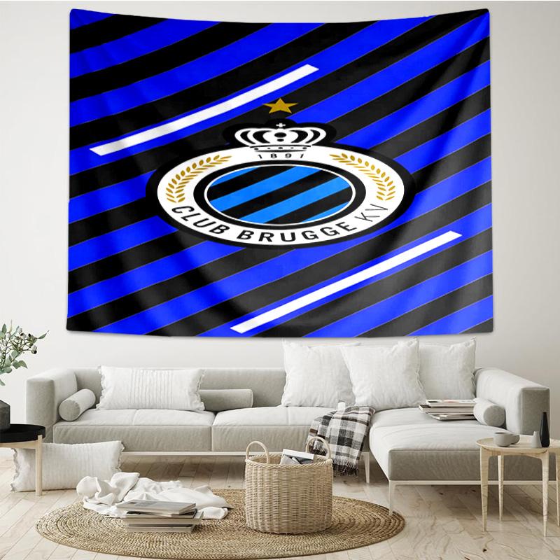 FC Brugge Crest Printed Tapestry, for Bedroom,Livingroom, dormitory, Large Wall Decor, Fabric Decor Fan Birthday Gifts
