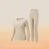 LCsanyp Women's Antibacterial Mink Velvet Silk Thermal Underwear Set
