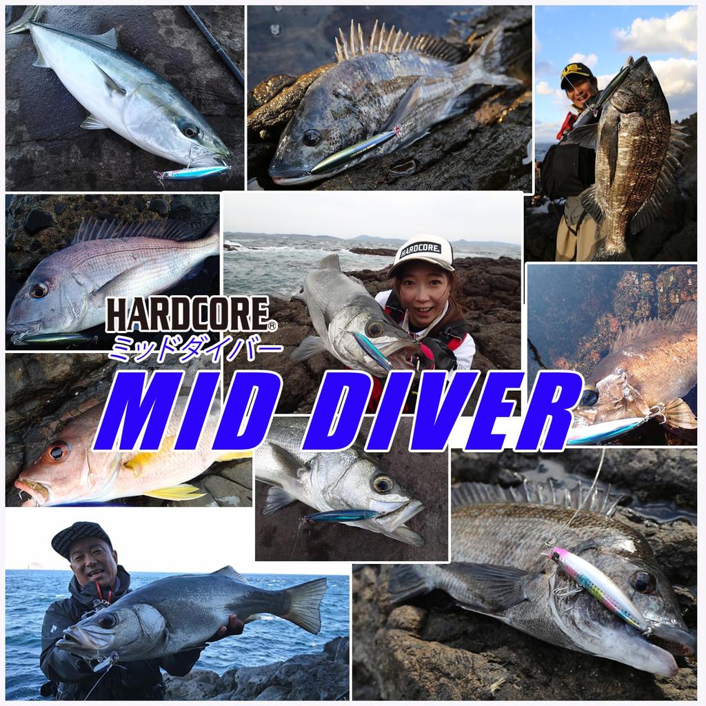 DUEL HARDCORE Lure Lipless Minnow Hardcore Mid Diver 115mm 18g Pink Candy Sea Bass Japanese Sea Bass (F) Weight F1192-HBPC-Blue