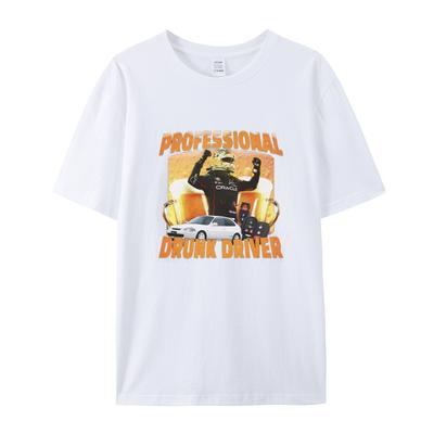 Professioneller Betrunkener Fahrer Lustiges T-Shirt Herren- und Damenmode Retro Kurzarm Baumwolle Lässig Modetrend Teenager-Kleidung