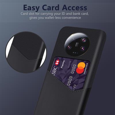 PU Leather Coated PC Case for Xiaomi 13 Ultra,Cloth Texture Phone Cover with Card Slot