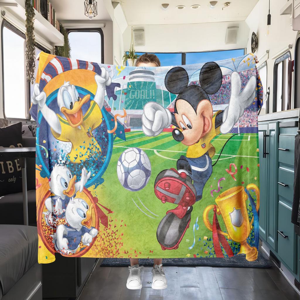 Mickey Flannel Blanket Cartoon Print for Bedrooms Sofas Beds Home Decor Picnics Travel Chairs Great Gift Various Sizes