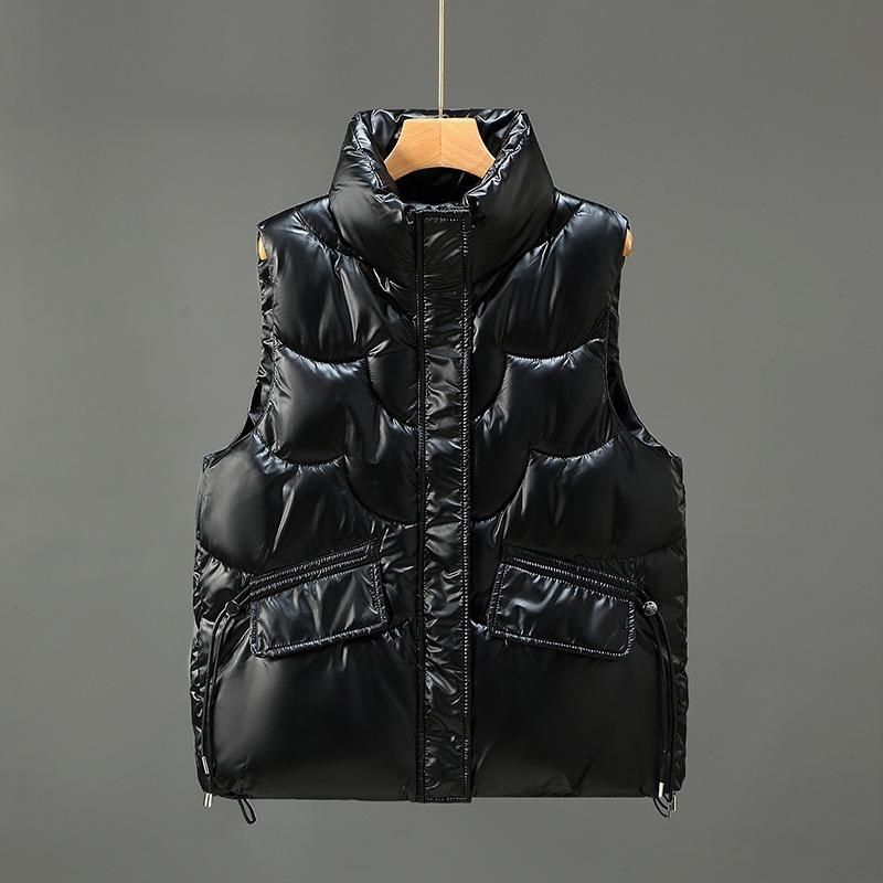 Gold Film Cotton Clip Korean Version Casual Loose Short Warm Down Jacket Vest