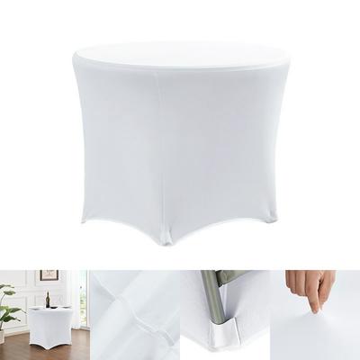 5ft Modern Stretch Round Table Cover for Hotel Wedding Banquet Solid Color Tablecloth, 153 X 75cm