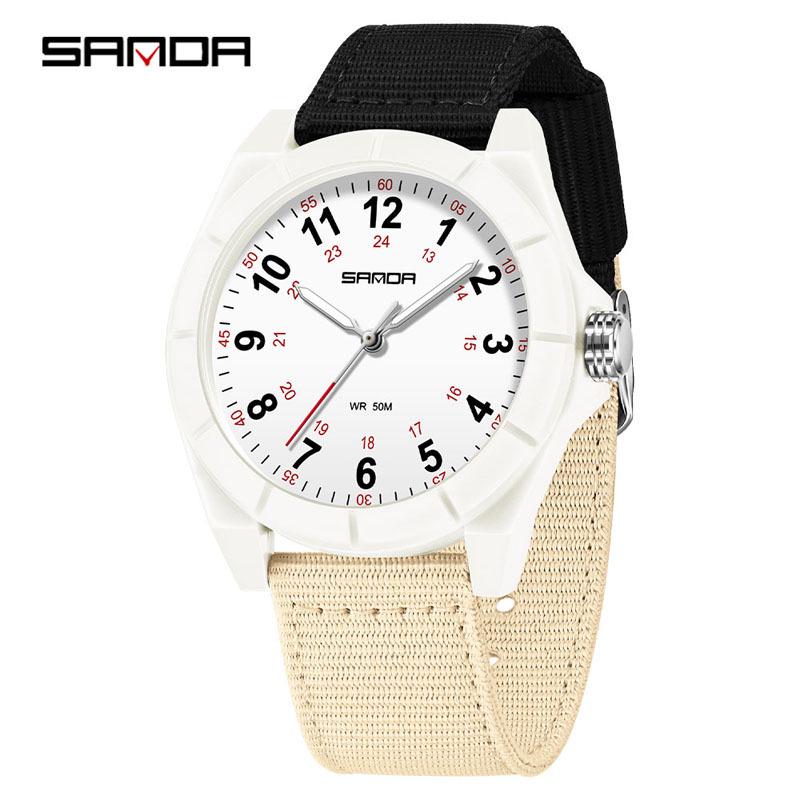 SANDA Unisex Luminous Korean Style Nurse Watch: Lightweight, Thin, Waterproof, Large Dial Quartz Watch for Teens