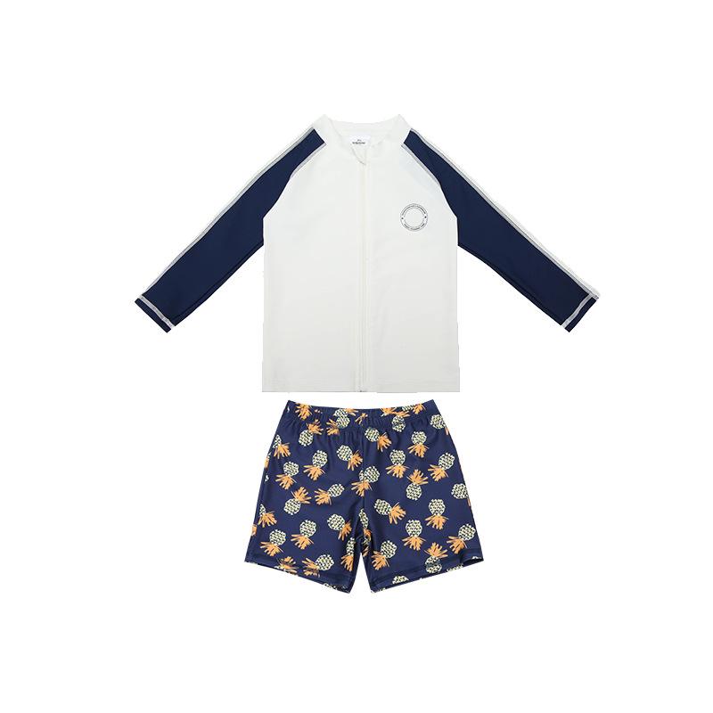 2025 Boys' Quick-Dry Long Sleeve Swimsuit Set - Infant To Youth Beachwear