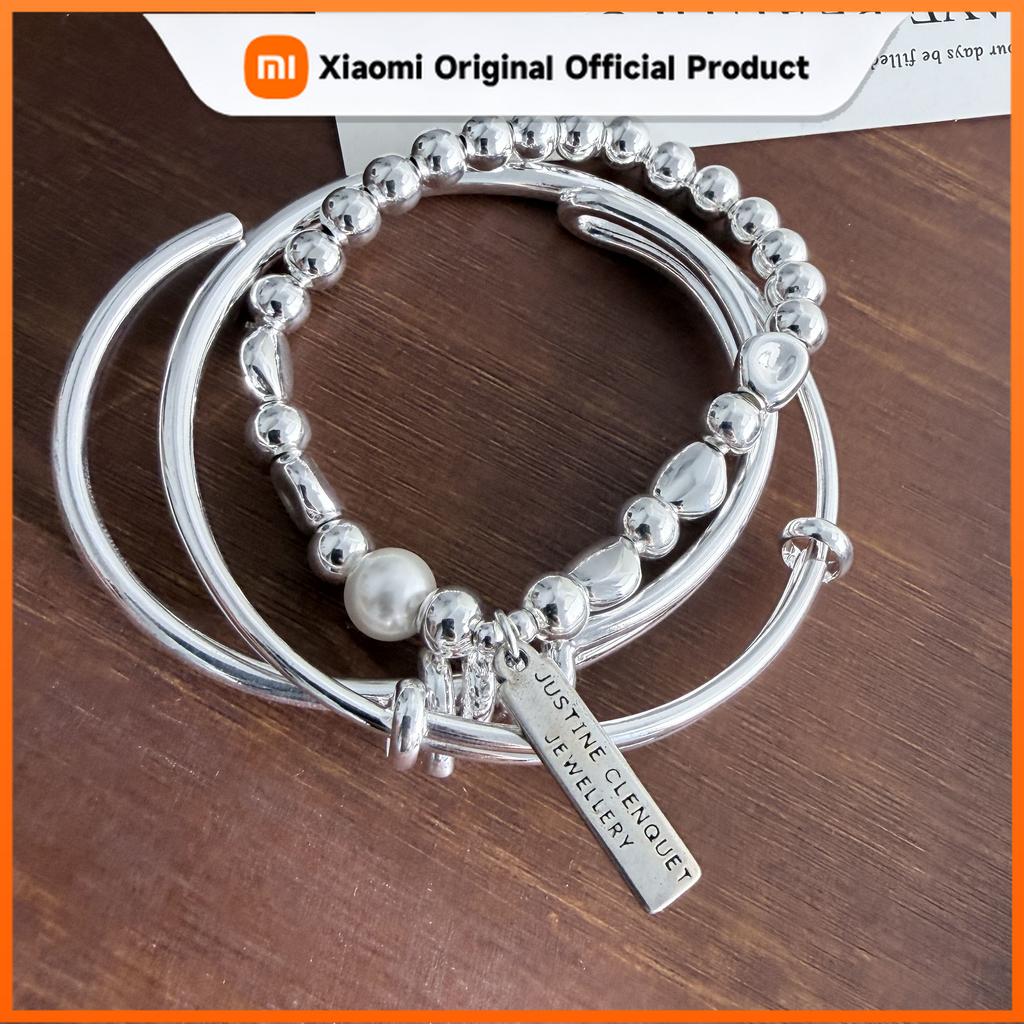Xiaomi 100% Solid 925 Sterling Silver Metal Bracelet for Women Vintage Handmade Simple Pearl Bracelet Birthday Gift Party