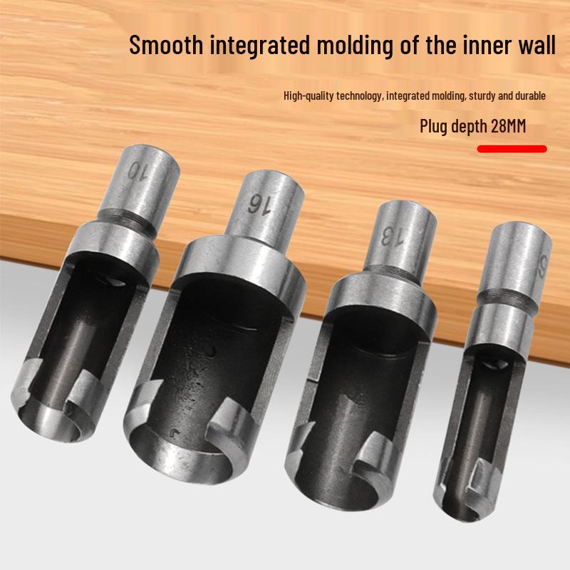 Carbon Steel Cork Cutter Woodworking Drill Bit for Enlarging Holes, Cylindrical Tenon, and Wood Plug with Round Shank