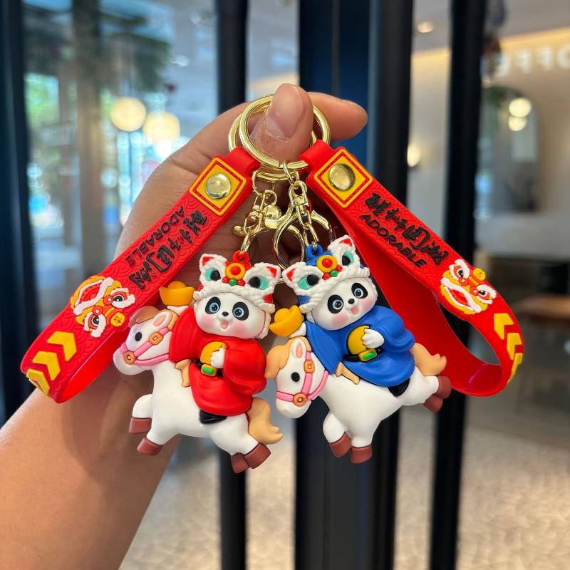Çizgi Film Sevimli At Uçlu Anahtarlık Çanta Süsü Asılı Dekorasyon Araba Anahtarlığı 2026 At Yılı Şanslı Hediye