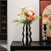 Modern niche simple striped vase flower arrangement high-end creative retro painted ceramic vase