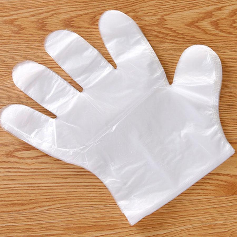 100/200pcs Disposable Transparent Thickened Plastic Gloves for Cooking Food Handling Hair Dyeing Restaurant Kitchen Supplies