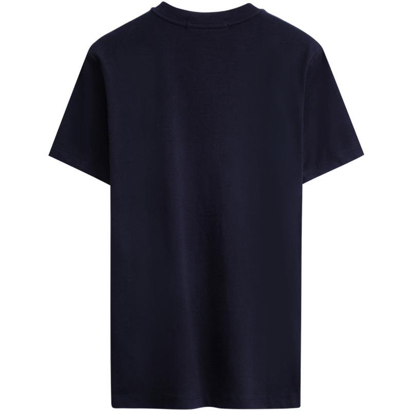 Calvin Klein Letter Print Round Neck Short Sleeve T-Shirt Unisex Tops Dark-Blue J320931CHW