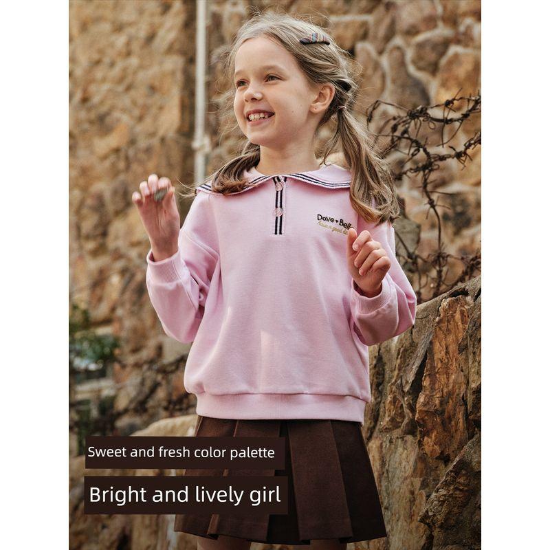David Bella Children's Sweatshirt for Girls 2026 New Pullover for Older Children Spring Outfit Stylish Top