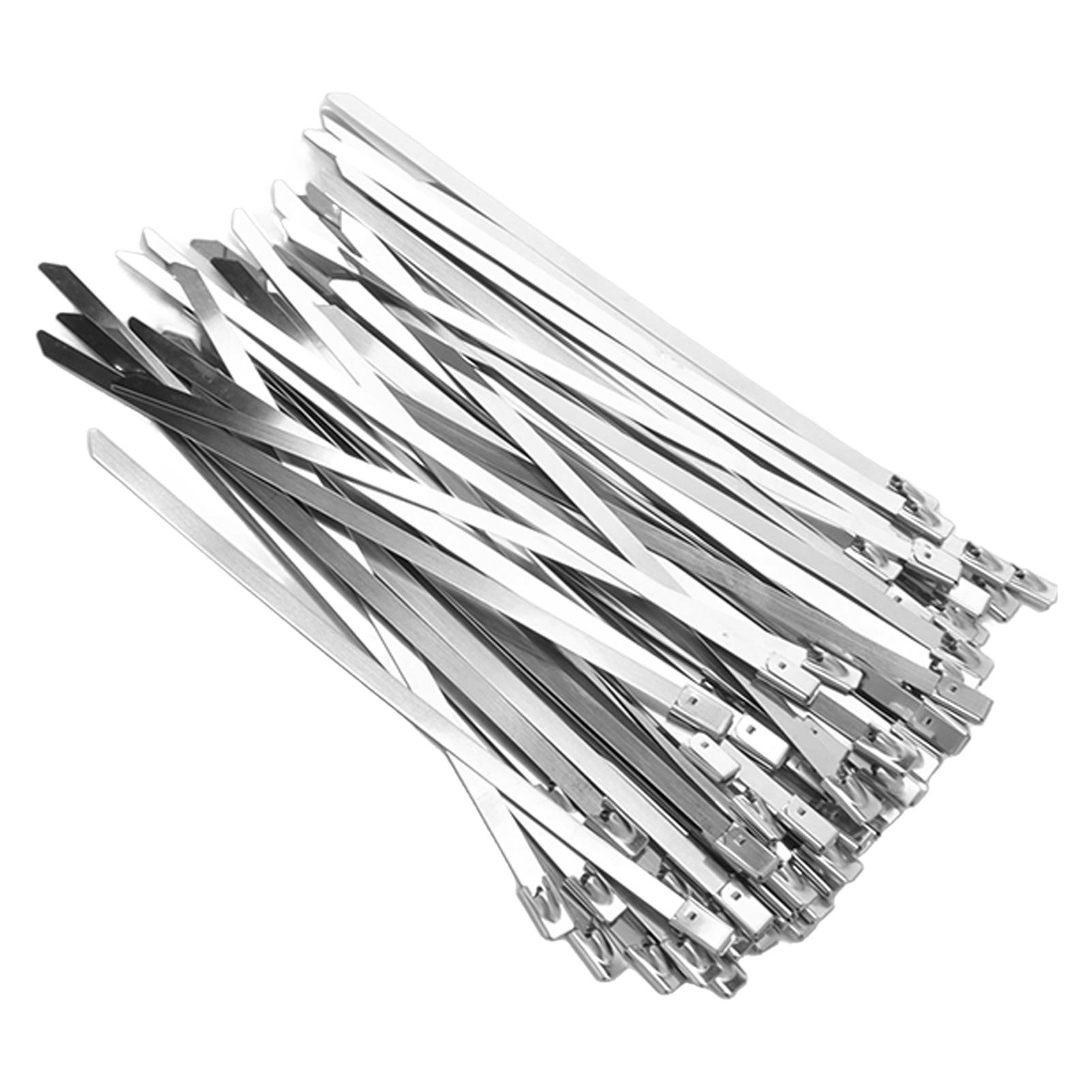 100 Pièces Serre-câble en Acier Inoxydable Serre-câble à Glissière pour Tuyau Kit d'Ensemble à Verrouillage Automatique pour Ligne de Fil