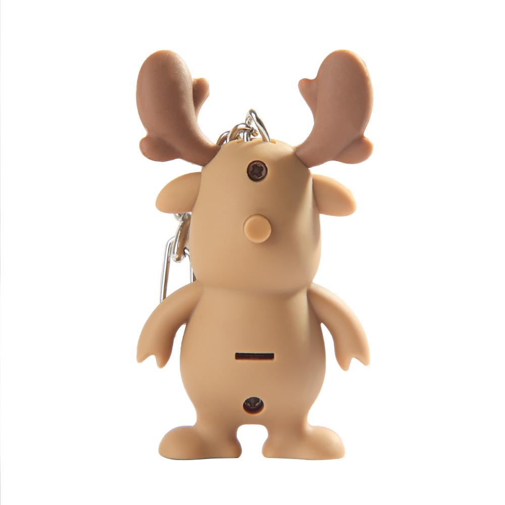 Children's Gifts Vocal Christmas Gift Deer Shape Key Ring Key Chain LED Lights Luminous