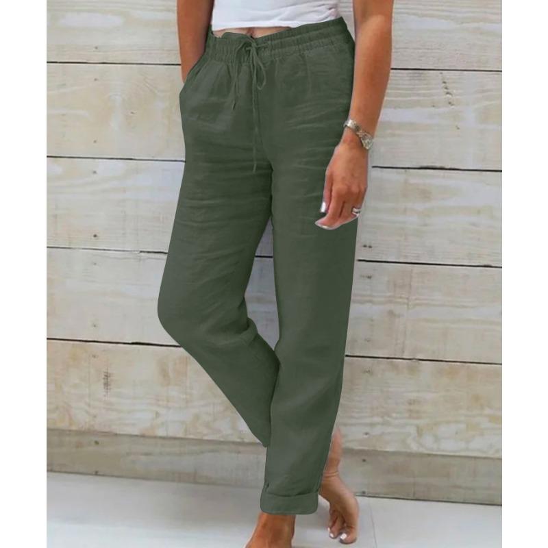IHUASU Damenmode, lässig, einfarbig, bedruckt, Hosen und Caprihosen