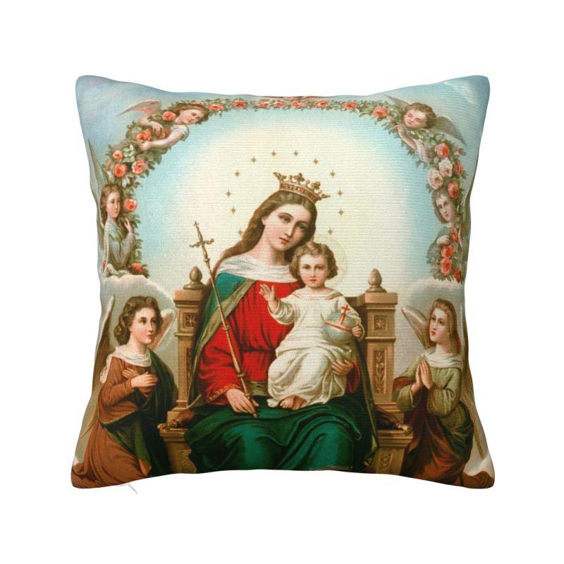 Our Lady Of Virgin Mary Mexico Pillow Covers Living Room Christian Jesus Saint Catholic Luxury Cushion Cover Velvet Pillowcase