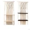 Handmade Macrame Wall Hanging Shelf Boho Indoor Rope Hanger Holder, 44x90cm