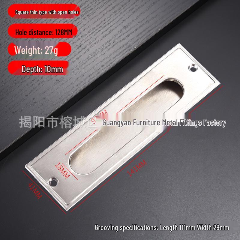 Stainless Steel Concealed Recessed Pull Handle for Drawers and Sliding Doors