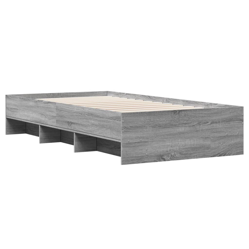 Bed Frame Grey Sonoma 90x190 cm Engineered Wood