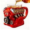 Retro Motor Style Double Walled Thermal Coffee Cup Nonrust Steel Interior Scratch Resistant Construction