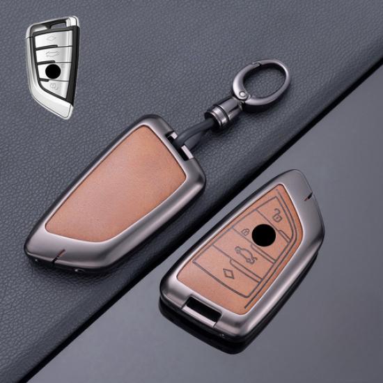 Zinc Alloy Leather Car Key Fob Case Cover Bag For BMW 1 2 3 4 5 X1 X2 X3 X4 X5