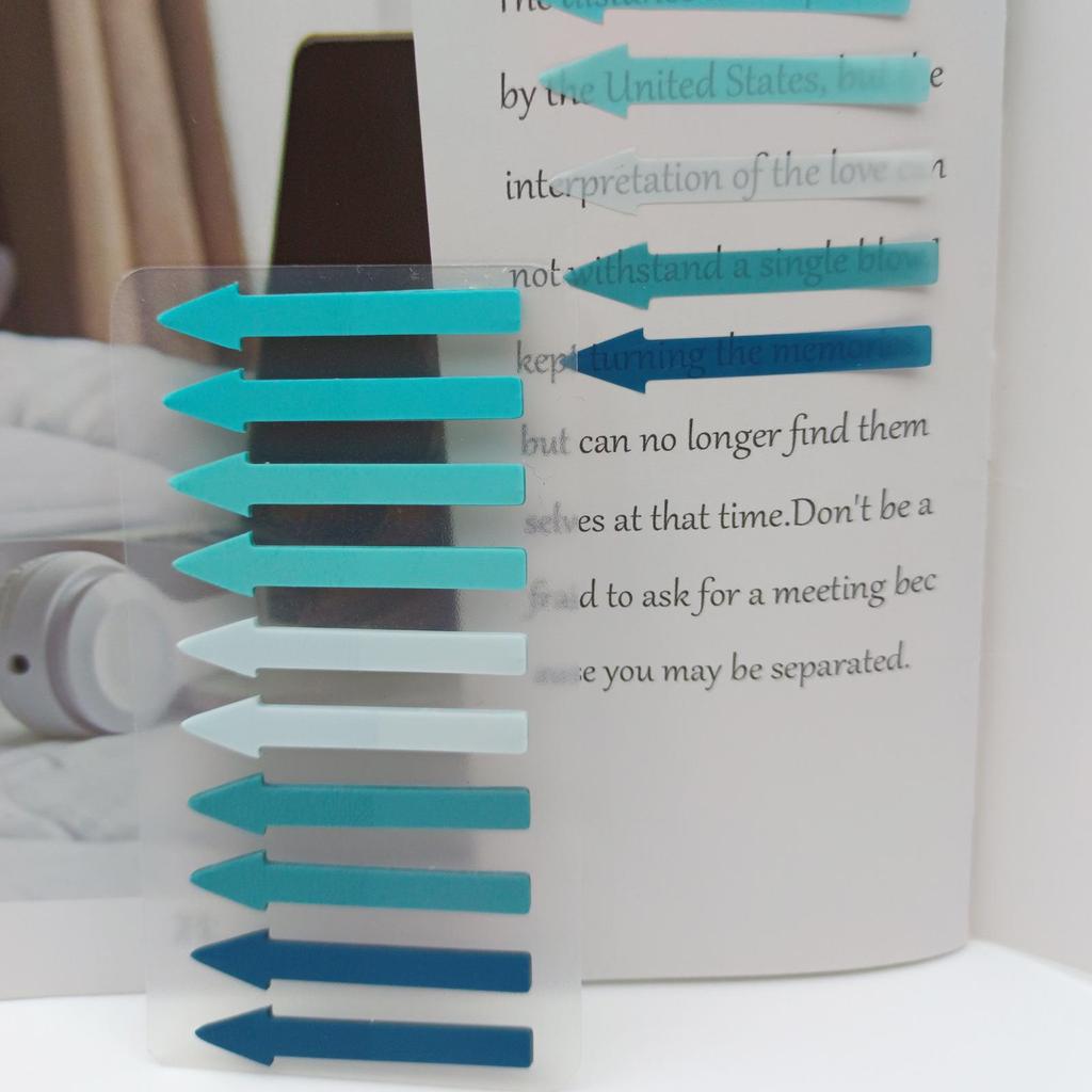 Morandi Gradient Arrow Index Stickers - Transparent & Cute Sticky Notes for Students