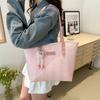 Water Corrugated Stitching Tote Bag for Women's Bag New Simple Large Capacity Shoulder Bag Solid Color Niche Handbag