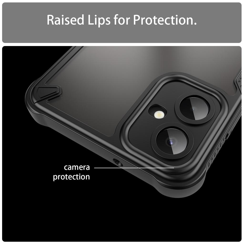 For Samsung Galaxy A06 5G Case WANLONFENG MFFJ Series Anti Drop TPU Phone Back Cover with Screen Film