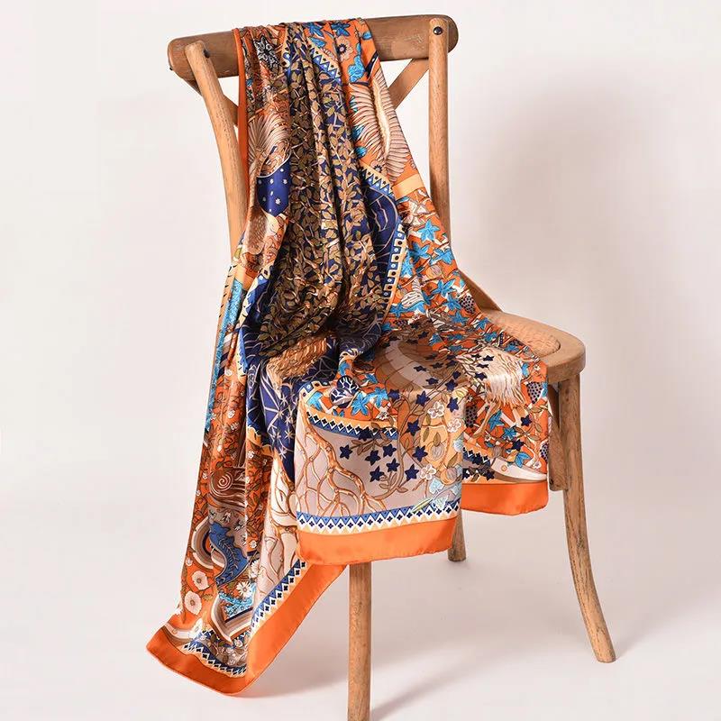 Scarf Shawl Long Fashion All-match Imitation Silk Fabric Women's Silk Scarf