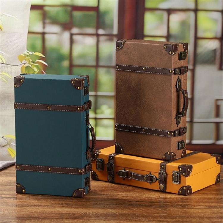 Elegante Vintage-Aufbewahrungstruhe Mit Holzverstärkung Und Ergonomischen Tragegriffen Moderner Klassischer Aufbewahrungskoffer