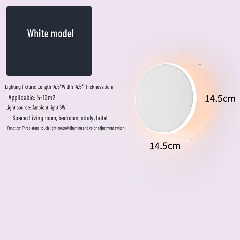 OEING LED Touch Dimmable Bedside Lamp with USB